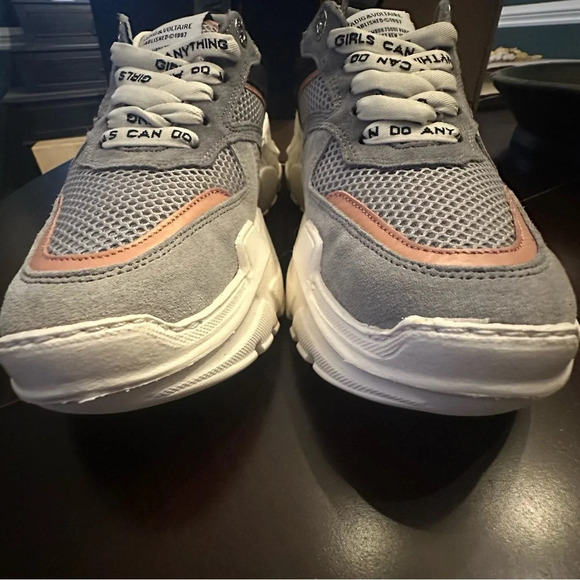 NIB Zadig & Voltaire FUTURE MESH + SUEDE Sneaker GRIS MOYEN 38 Gray Pink Black 7 - Picture 9 of 11